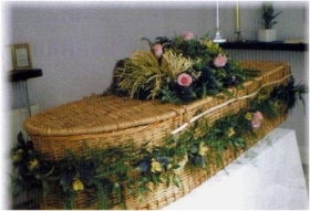 Wicker coffin swag